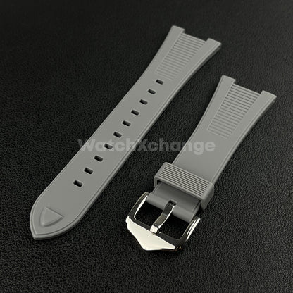 Grey 25*12mm Silicone Rubber Watch Strap For Patek Phillip Nautilus 5711 5712