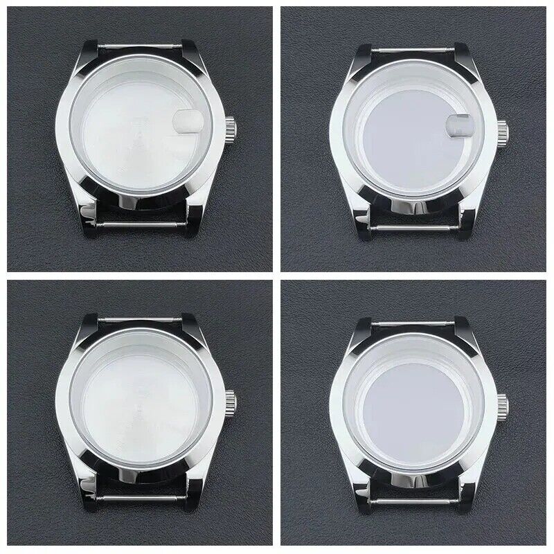 40mm Silver Stainless Steel Watch Case for Seiko NH35/NH36 Mod Sapphire Glass