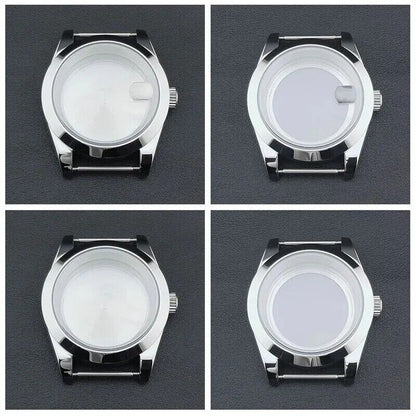 40mm Silver Stainless Steel Watch Case for Seiko NH35/NH36 Mod Sapphire Glass