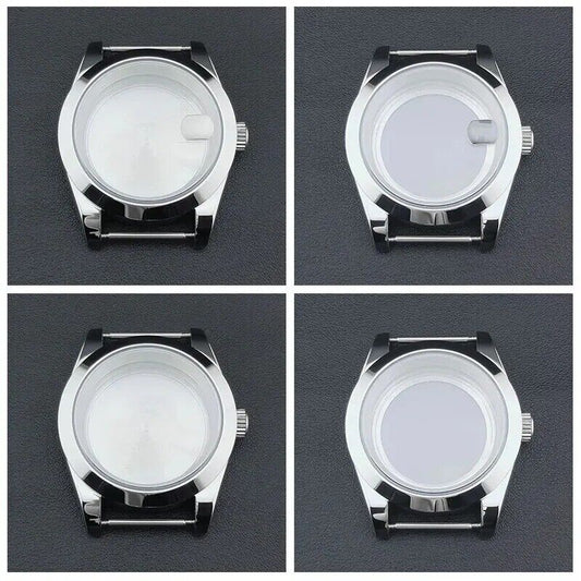 40mm Silver Stainless Steel Watch Case for Seiko NH35/NH36 Mod Sapphire Glass