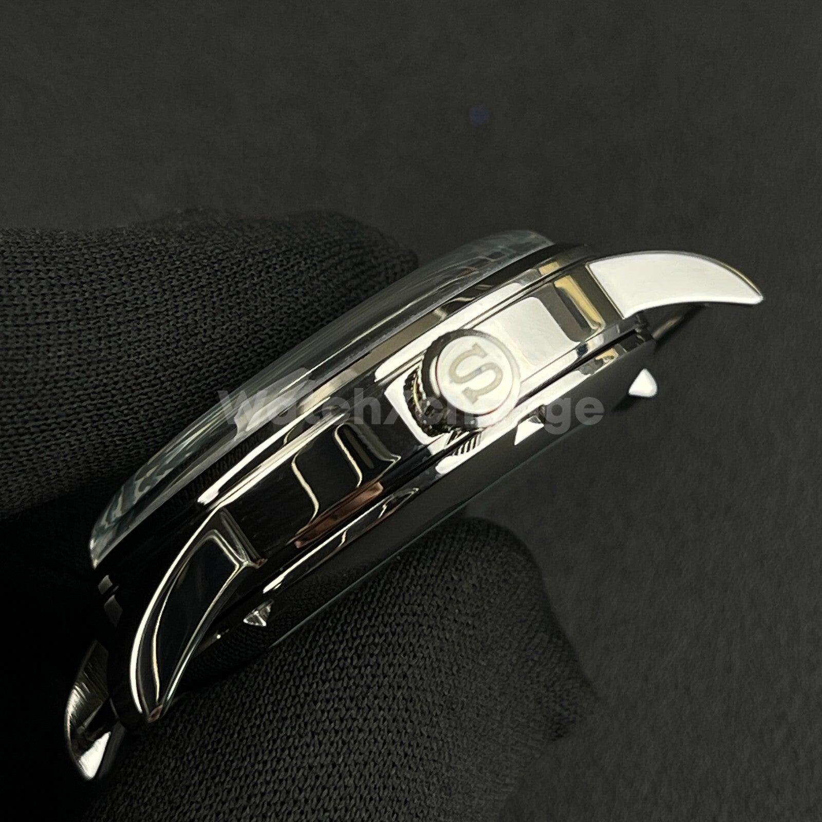 33mm Silver Cocktail Arched Glass Stainless Steel Watch Case For Seiko NH35 NH38