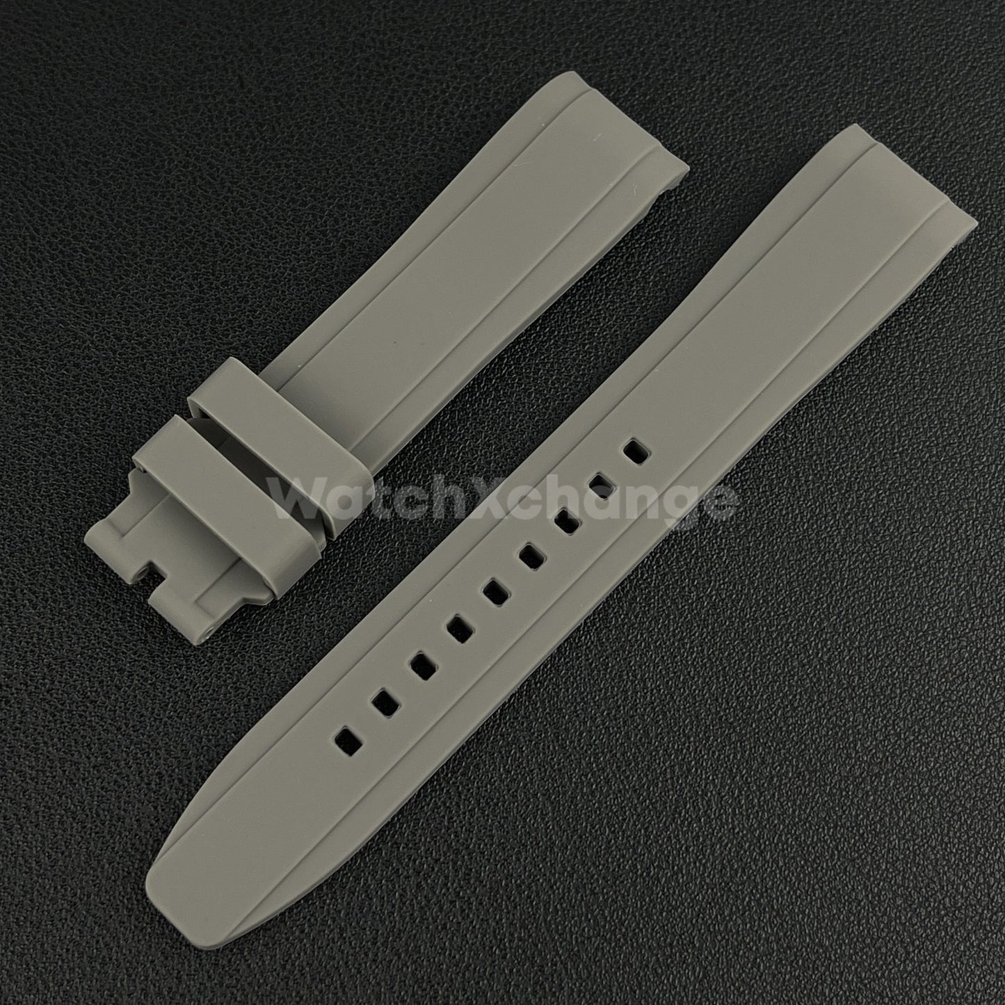 Grey 20mm Silicone Rubber Curved End Watch Strap Band For Rolex Submariner GMT