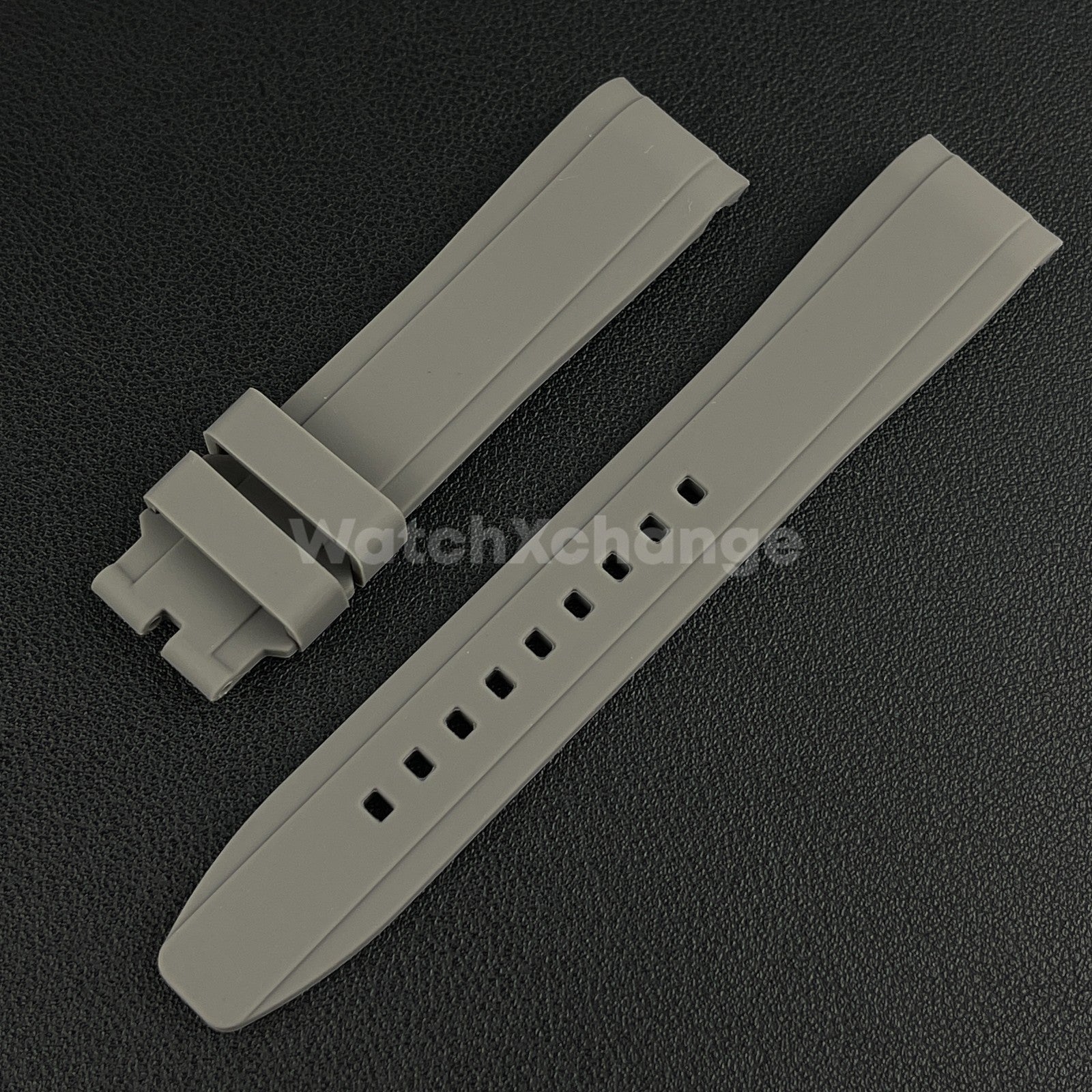 Grey 20mm Silicone Rubber Curved End Watch Strap Band For Rolex Submariner GMT