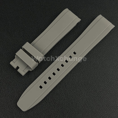 Grey 20mm Silicone Rubber Curved End Watch Strap Band For Rolex Submariner GMT