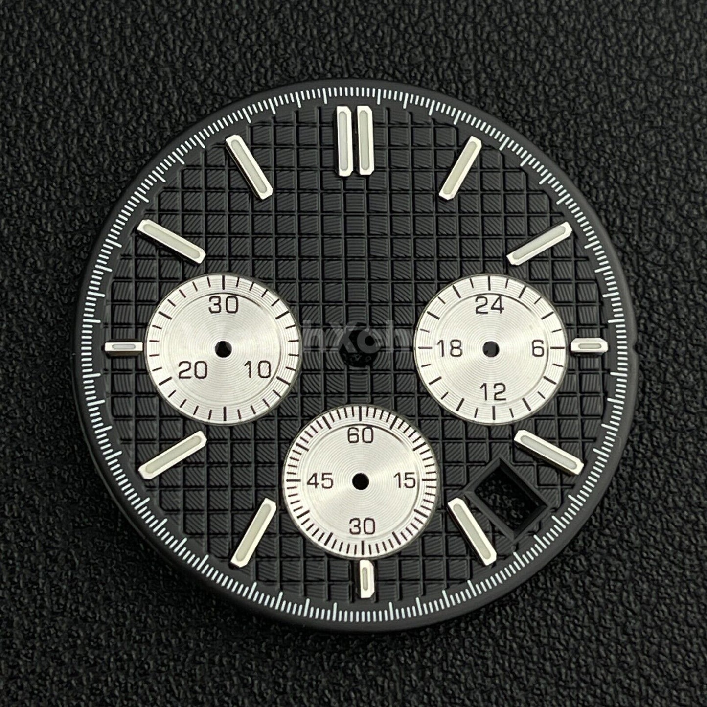 Black & Silver 31.8mm Modified Watch Dial Accessory for VK63 Quartz Movement