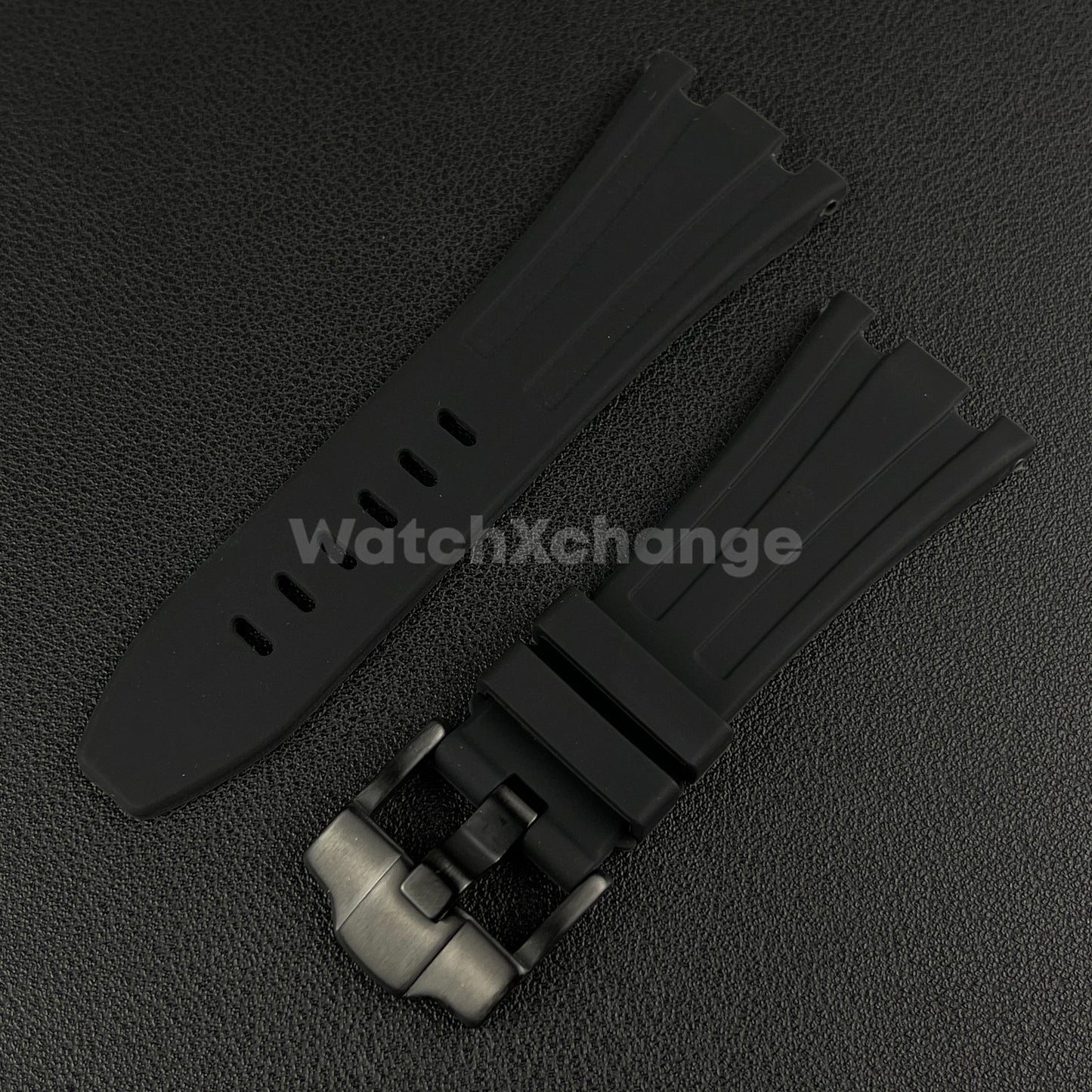 Black Audemars Piguet AP 28mm x 20mm Royal Oak Rubber Watch Strap 15710 15703