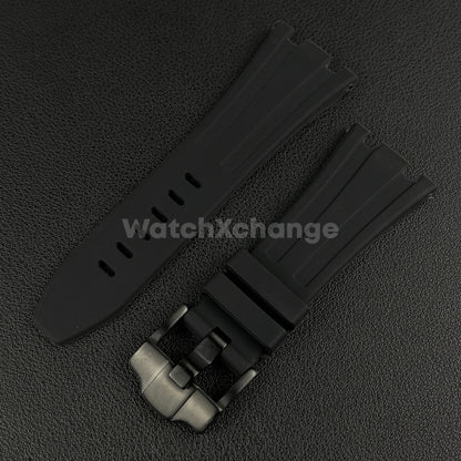 Black Audemars Piguet AP 28mm x 20mm Royal Oak Rubber Watch Strap 15710 15703