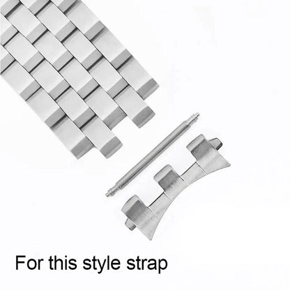 2 Piece Silver Curved End Links For Seiko SK009 SK007 Wristwatch Band Strap