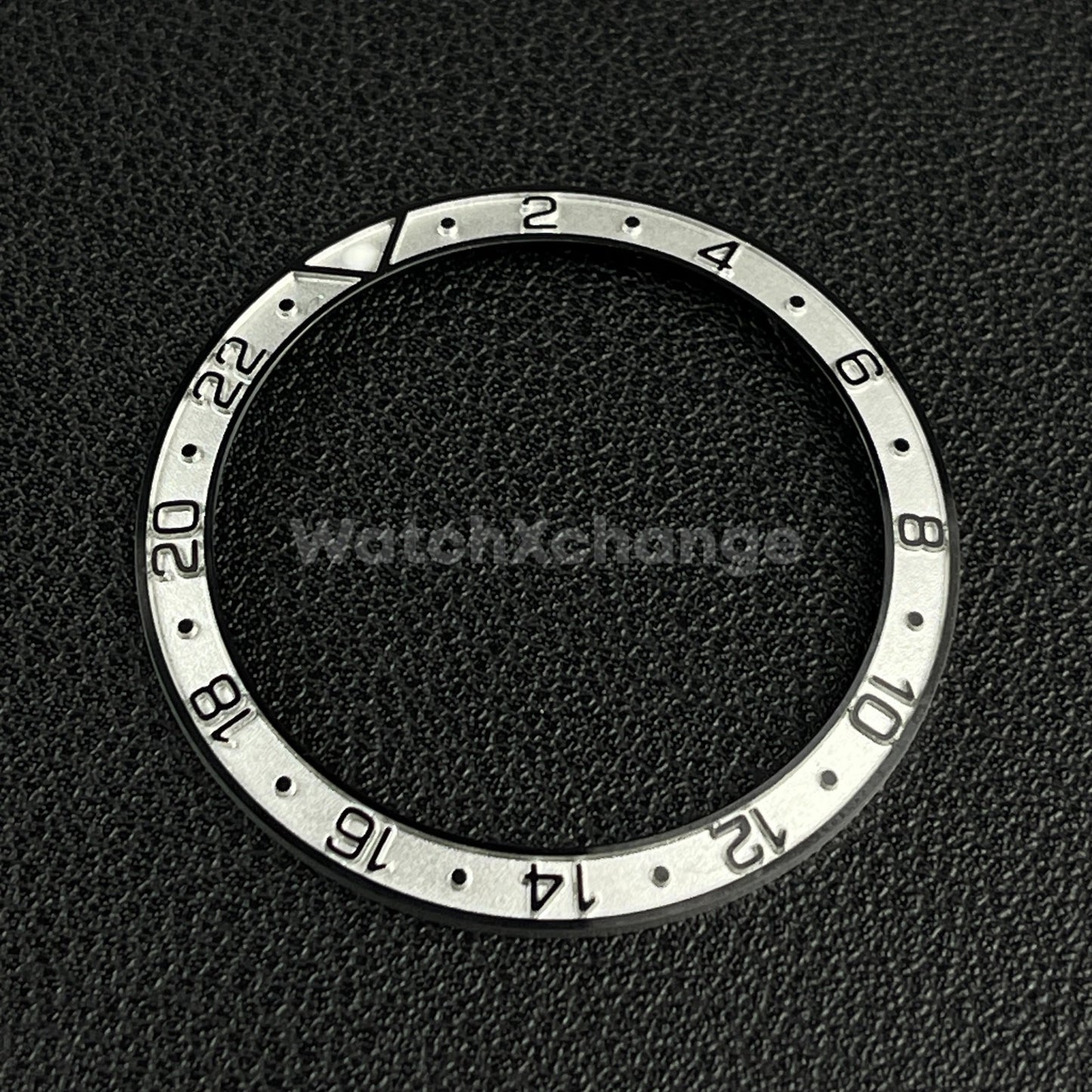 Silver & Black 38mm Sloping Bezel Insert For Watch GMT Seiko Rolex SKX007 SRPD