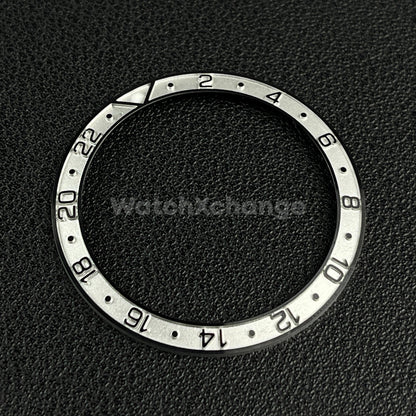 Silver & Black 38mm Sloping Bezel Insert For Watch GMT Seiko Rolex SKX007 SRPD
