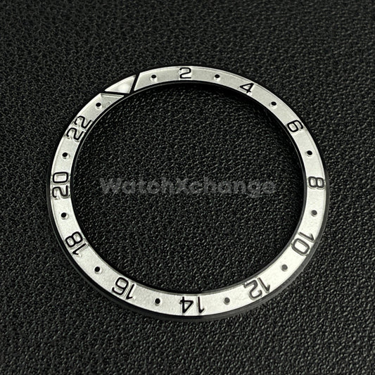 Silver & Black 38mm Sloping Bezel Insert For Watch GMT Seiko Rolex SKX007 SRPD