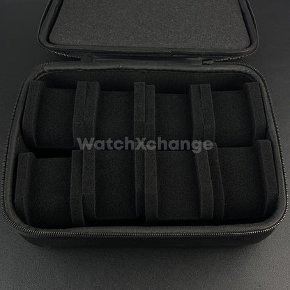 Eight 8 Watch Storage Zip Carry Case Solid EVA Travel Protection Black Inside