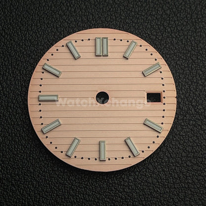 30.5mm Pink Nautilus Style Dial Green Luminous For Seiko NH35 NH36 Movements