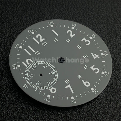 38.9mm Grey Watch Dial Green Luminous For ETA6497 Seagull ST36 Movement Part