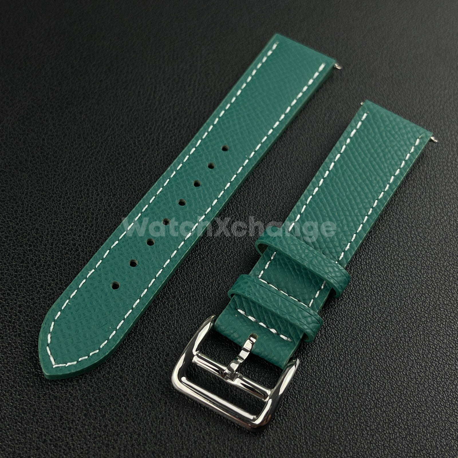 Green Universal Quick Release Genuine Leather Watch Strap Band 18mm 20mm 22mm