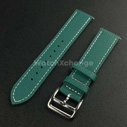 Green Universal Quick Release Genuine Leather Watch Strap Band 18mm 20mm 22mm