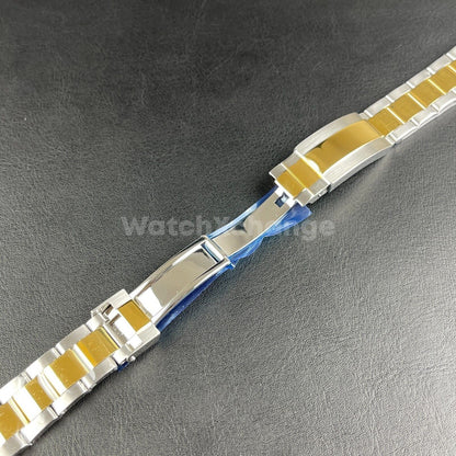 Silver Gold Watch Strap Band Replacement fit Rolex Submariner, Daytona, GMT 20mm