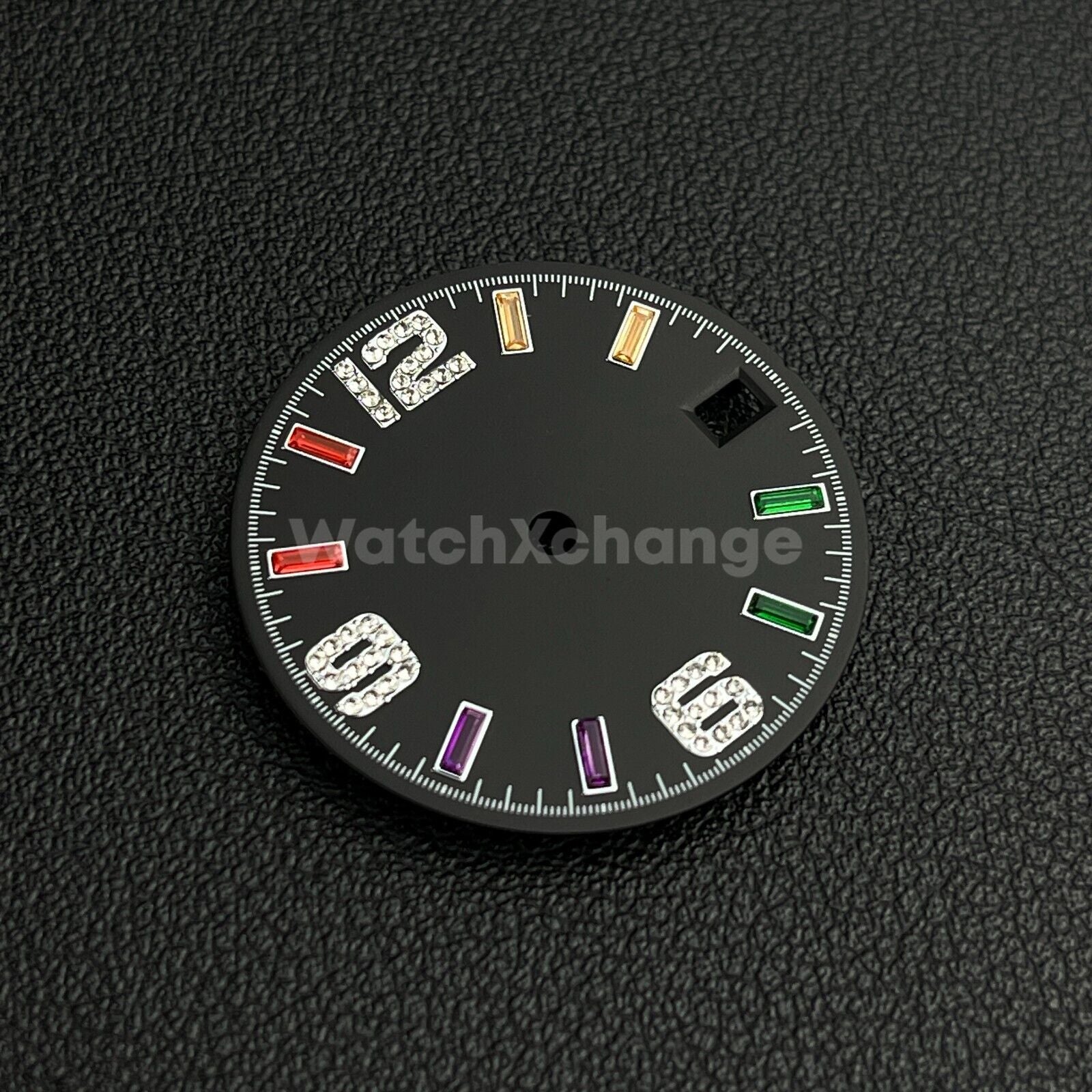 28.5mm Black Rainbow Sunburst Watch Dial for SEIKO NH35 NH36 Movement Parts