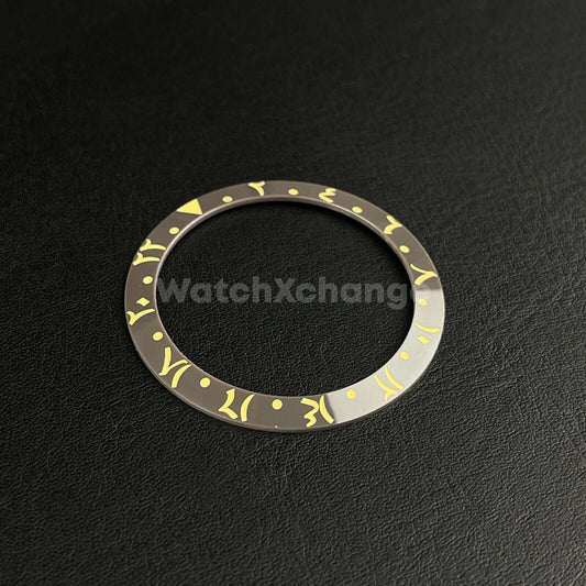 38mm Ceramic Arabic Bezel insert Grey Gold For Rolex Seiko SKX SRPD