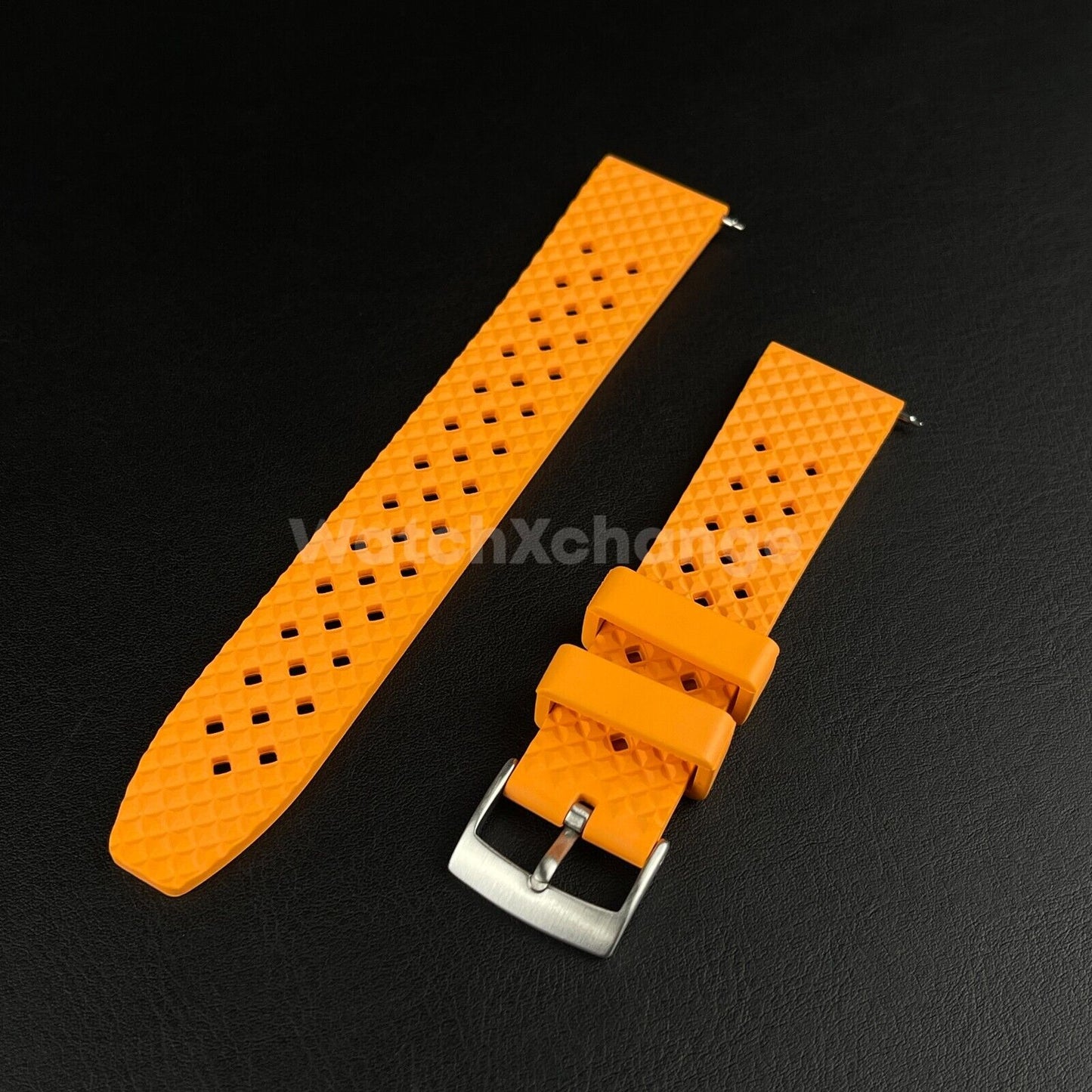 Premium Waffle FKM Rubber Watch Strap Band 20mm Quick Release Various Colours