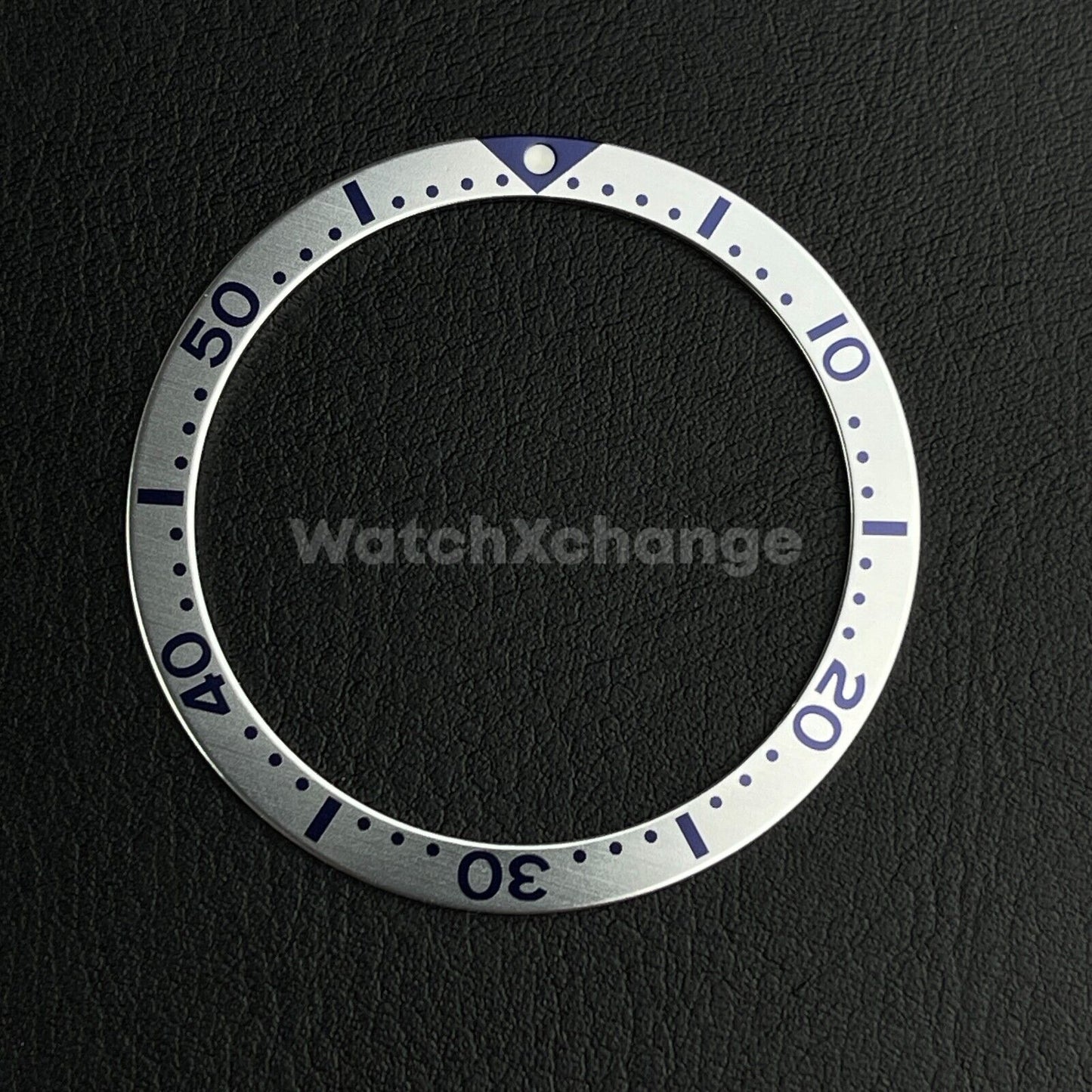 Silver & Blue 39mm Flat Aluminium Bezel Insert For Divers Watch Seiko Mod Turtle