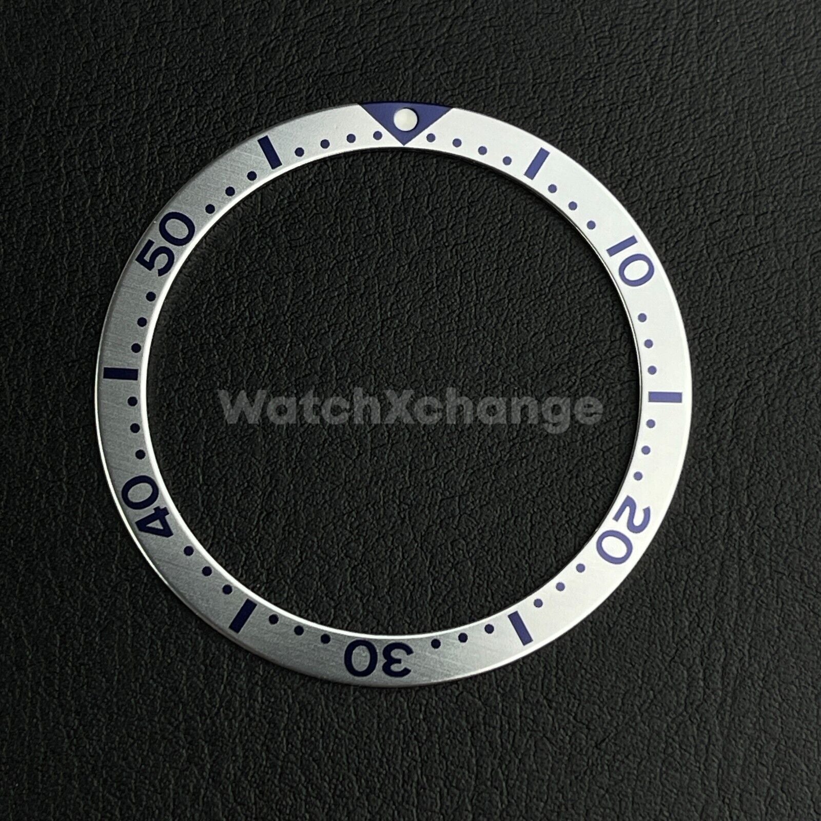 Silver & Blue 39mm Flat Aluminium Bezel Insert For Divers Watch Seiko Mod Turtle