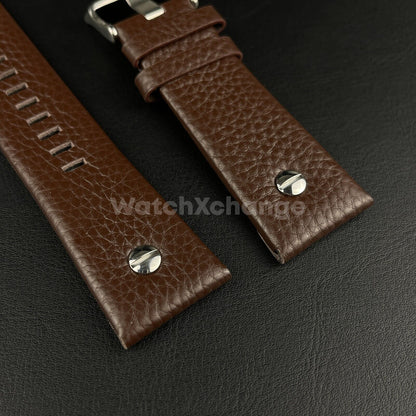 Brown Genuine Leather Strap Diesel DZ Series Steel Studded Riveted 22mm - 34mm