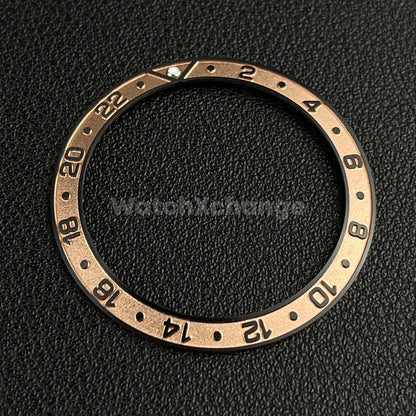 Rose Gold & Black 38mm Sloping Bezel Insert For Watch Seiko Rolex SKX007 SRPD