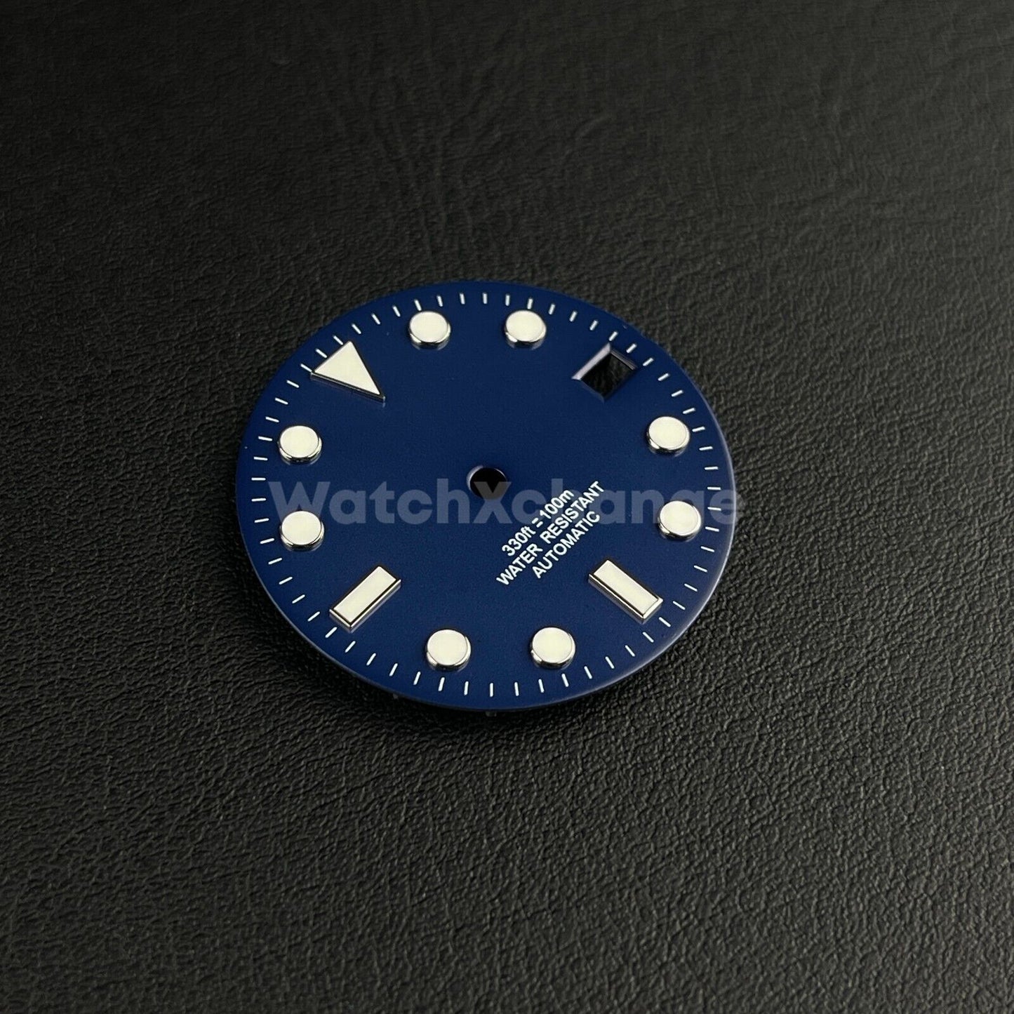 28.5mm Dark Blue Watch Dial Green Luminous for SEIKO NH35 Watch Movement Parts