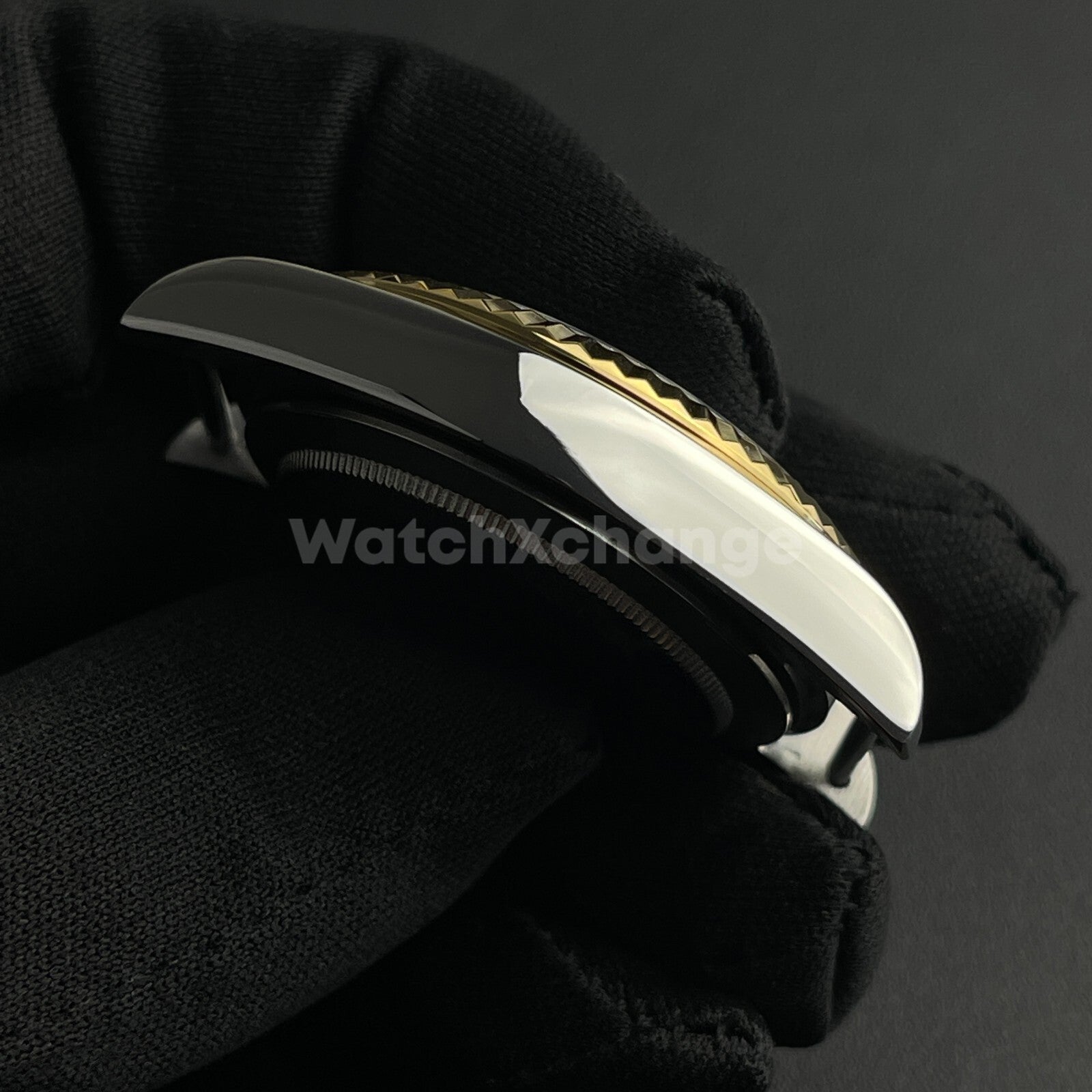 39mm Silver & Gold Watch Case Fluted Modified Sapphire for NH35/NH36 Movement