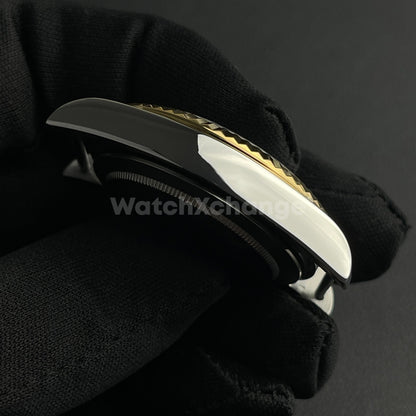 39mm Silver & Gold Watch Case Fluted Modified Sapphire for NH35/NH36 Movement