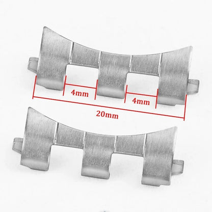 2 Piece Silver Curved End Links For Seiko SK009 SK007 Wristwatch Band Strap