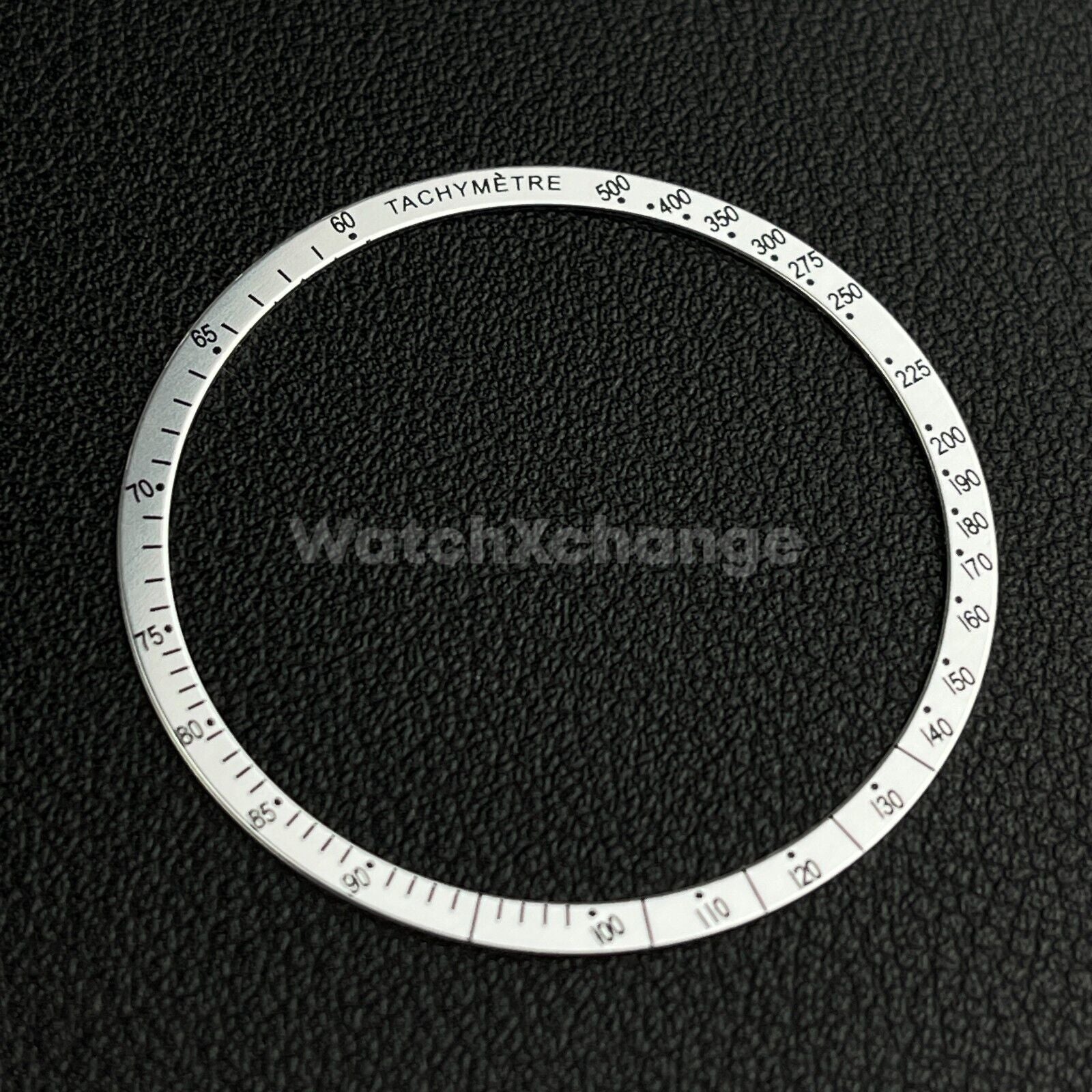 Silver & Black Flat Aluminium Watch Bezel Insert 38.5mm for VK63 Quartz Watches