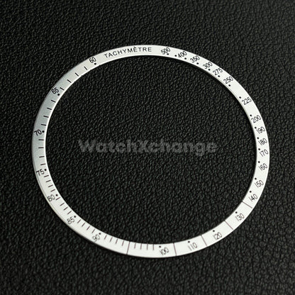 Silver & Black Flat Aluminium Watch Bezel Insert 38.5mm for VK63 Quartz Watches