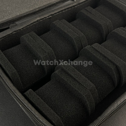 Eight 8 Watch Storage Zip Carry Case Solid EVA Travel Protection Black Inside