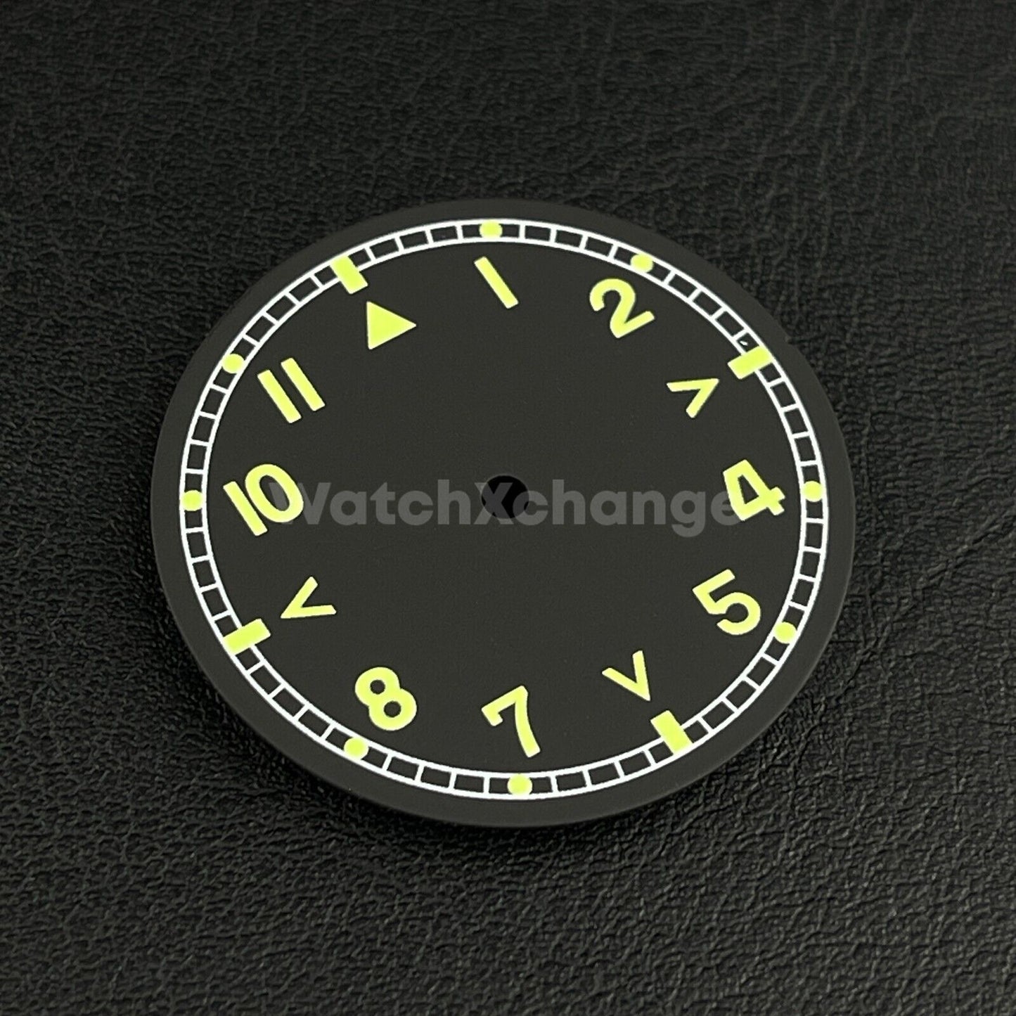 29mm Black Watch Dial Green Luminous for SEIKO NH35 NH36 Watch Movement Parts