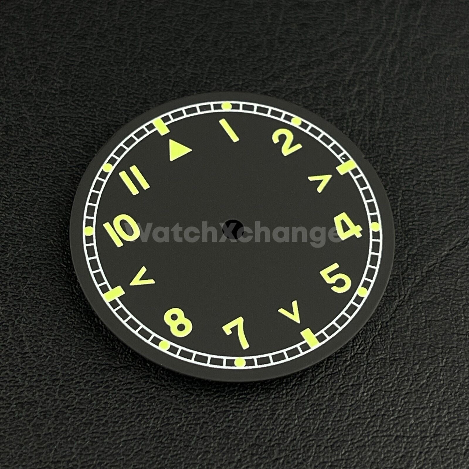29mm Black Watch Dial Green Luminous for SEIKO NH35 NH36 Watch Movement Parts