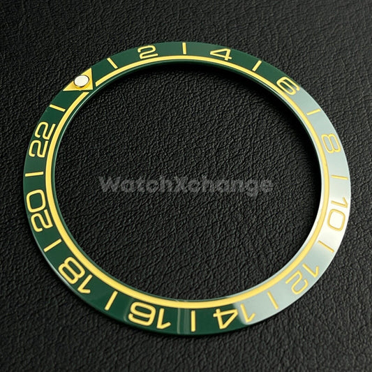 Green Ceramic Bezel Insert 38mm GMT For Rolex Seiko SKX007 SKX009 SRPD Sloped