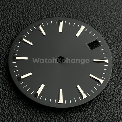 28.5mm Black & Silver Watch Dial for SEIKO NH35 NH36 Movement