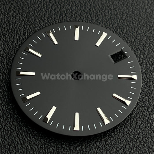 28.5mm Black & Silver Watch Dial for SEIKO NH35 NH36 Movement