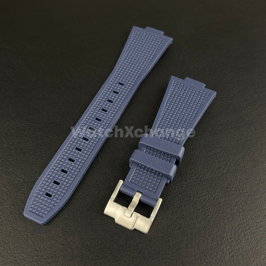 Blue Tissot PRX Waffle Silicone Rubber Watch Strap 12mm 40mm Powermatic 80