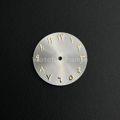 28.5mm Silver & Gold Arabic Watch Dial NH35 NH36 Movement Professional