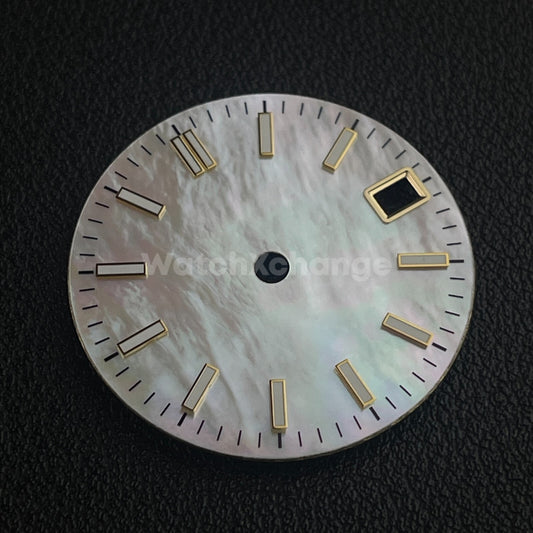 28.5mm White Pearl Shell Texture Watch Dial for SEIKO NH35 NH36 Movement