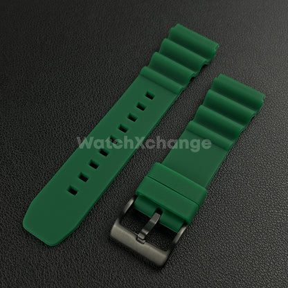 Green Rubber Watch Strap Band For Rolex Seiko SKX007 Citizen Universal 20/22mm