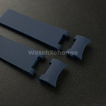 22mm Navy Blue Silicone/Rubber Band Strap For Ulysse Nardin 263 DIVER Watch
