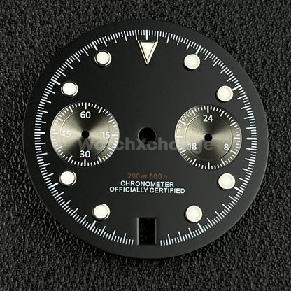 Black 30mm Watch Dial Face Accessory for VK64 Quartz Movement
