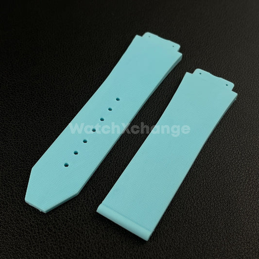 Blue Rubber Silicone Watch Strap Waterproof Band 26*19mm Fit HUBLOT BIG BANG
