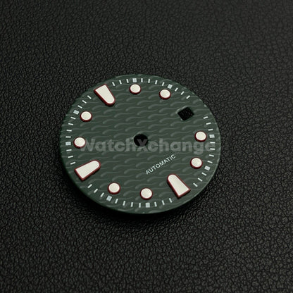 29mm Green Wave Wavy Texture Watch Dial for 2813 8215 8200 821A Movements