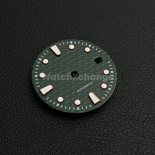 29mm Green Wave Wavy Texture Watch Dial for 2813 8215 8200 821A Movements