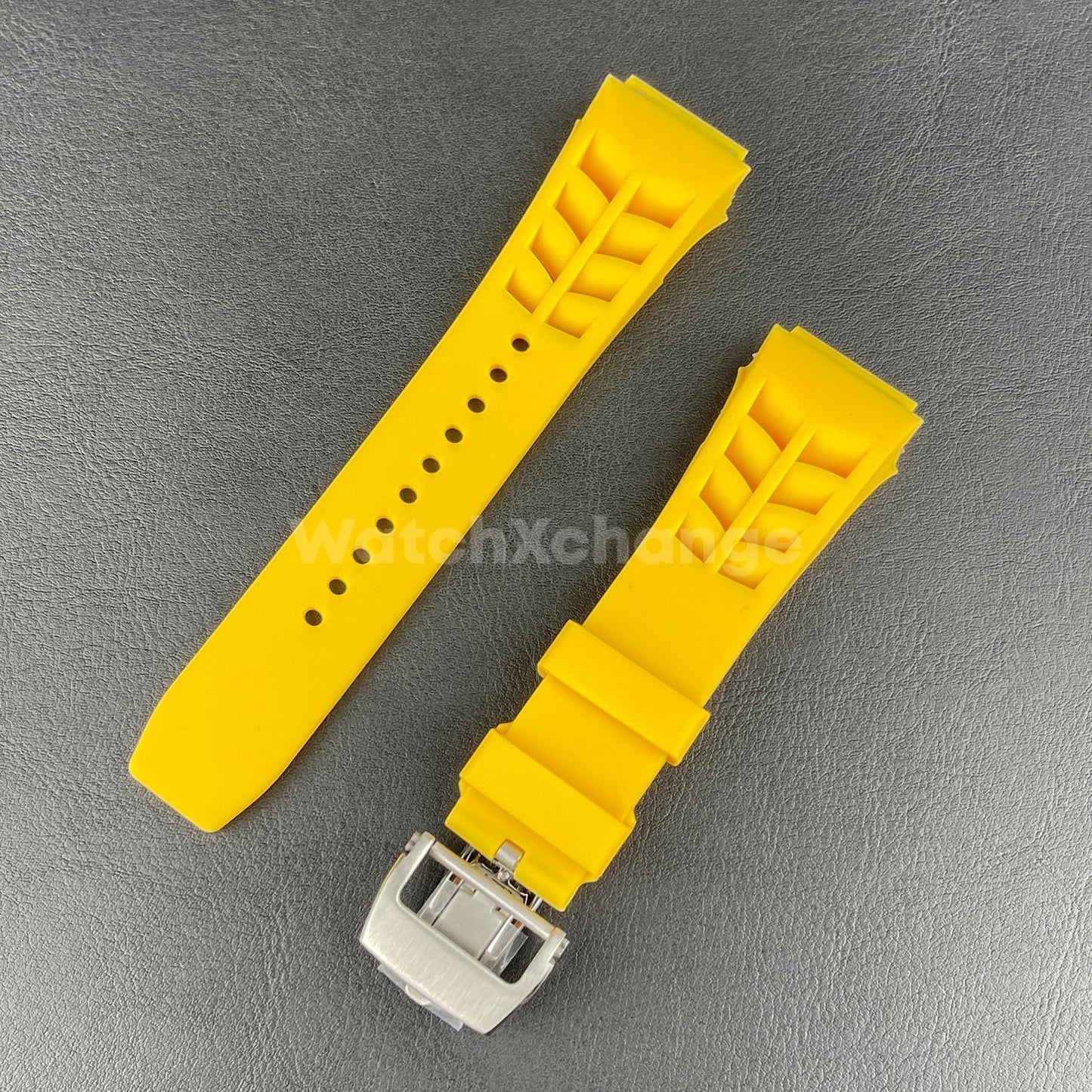 Yellow 25mm-Spring Bar-Watch Rubber Band Strap For RICHARD MILLE RM011 RM-11